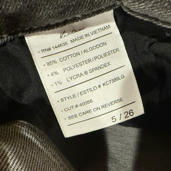 Kancan Grey Button Fly Straight Jeans Distressed Size 5/26 High Rise Vintage - Picture 3 of 4